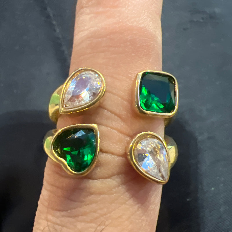 four stone green ring