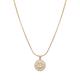 Initial Round Zirconia Hollow Letters Necklace - 18k Gold Plated