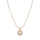 Initial Round Zirconia Hollow Letters Necklace - 18k Gold Plated