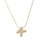Pave initial necklace - 18k gold plated