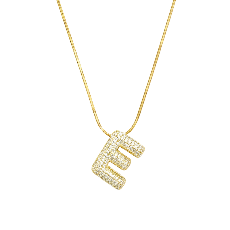 Pave initial necklace - 18k gold plated
