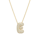 Bubble pave initial necklace - 18k gold plated