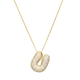 Bubble pave initial necklace - 18k gold plated