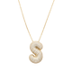 Bubble pave initial necklace - 18k gold plated