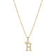 Initial Crown Detail Zirconia Letter Pendant Necklace - 18k Gold Plated