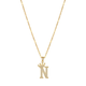 Initial Crown Detail Zirconia Letter Pendant Necklace - 18k Gold Plated