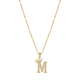 Initial Crown Detail Zirconia Letter Pendant Necklace - 18k Gold Plated
