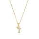 Initial Crown Detail Zirconia Letter Pendant Necklace - 18k Gold Plated