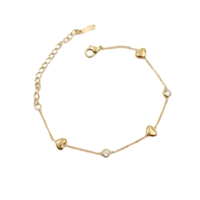 Heart Zirconia Charm Bracelet
