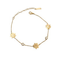 Daisy Flower Zirconia Charm Bracelet