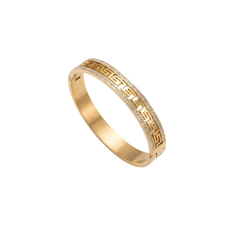 Crystal Stone Cutout Bangle