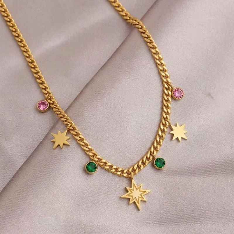 Starburst Charm Chain Necklace