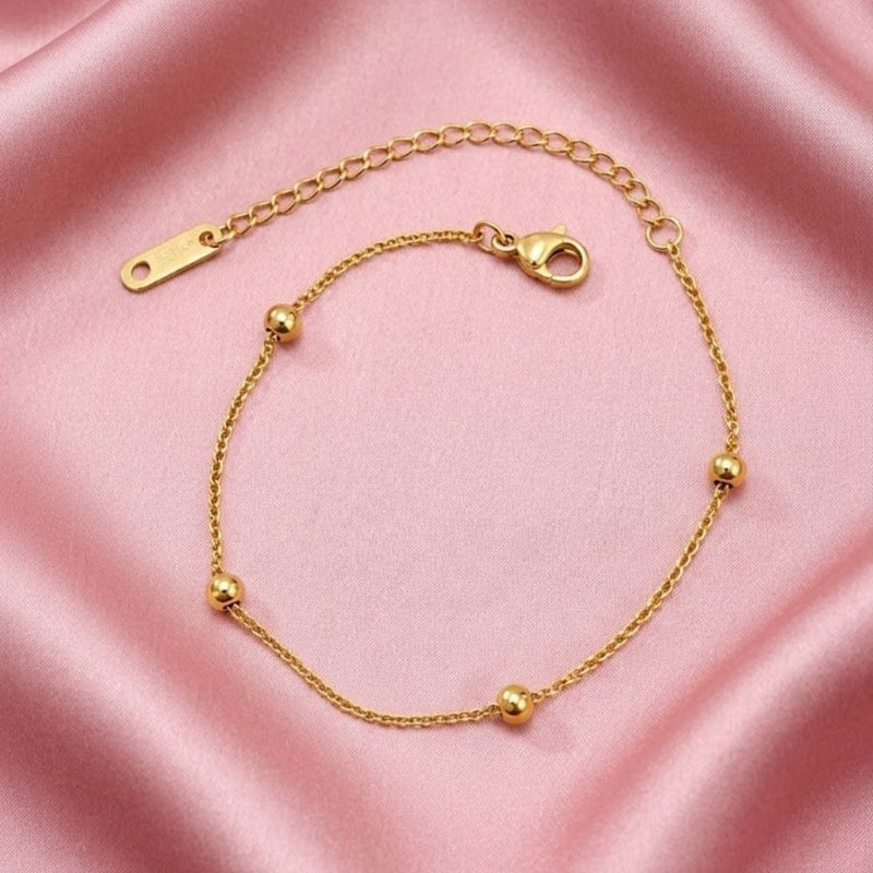 Golden Bead Drop Necklace
