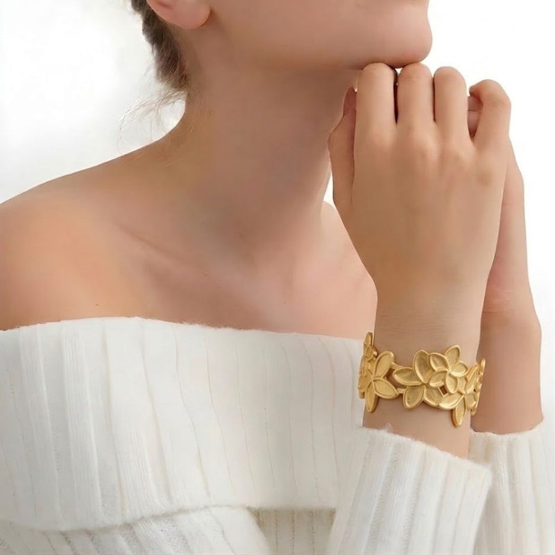 Gold Flower Bangle