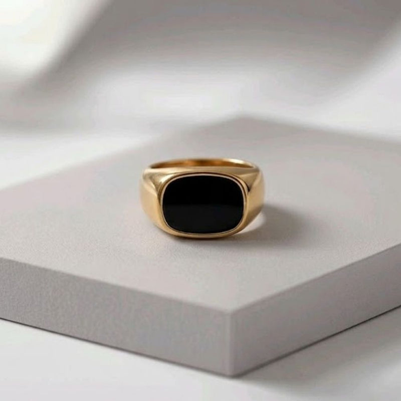 Black Onyx Stone Ring