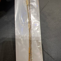 minimal double chain zircon bracelet