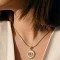 Initial Round Zirconia Hollow Letters Necklace - 18k Gold Plated
