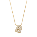 Pave initial necklace - 18k gold plated