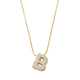 Pave initial necklace - 18k gold plated