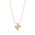 Pave initial necklace - 18k gold plated