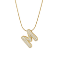 Pave initial necklace - 18k gold plated