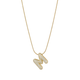 Pave initial necklace - 18k gold plated