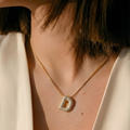Pave initial necklace - 18k gold plated