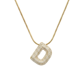Pave initial necklace - 18k gold plated