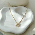 Pave initial necklace - 18k gold plated