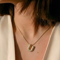 Pave initial necklace - 18k gold plated