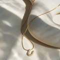 Pave initial necklace - 18k gold plated