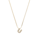 Pave initial necklace - 18k gold plated