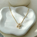 Pave initial necklace - 18k gold plated