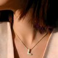 Pave initial necklace - 18k gold plated
