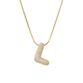 Pave initial necklace - 18k gold plated