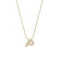 Pave initial necklace - 18k gold plated