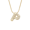 Pave initial necklace - 18k gold plated
