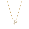Pave initial necklace - 18k gold plated
