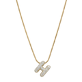 Pave initial necklace - 18k gold plated