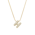 Pave initial necklace - 18k gold plated