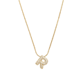 Pave initial necklace - 18k gold plated