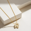 Pave initial necklace - 18k gold plated