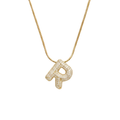 Pave initial necklace - 18k gold plated