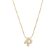 Pave initial necklace - 18k gold plated
