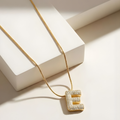 Pave initial necklace - 18k gold plated
