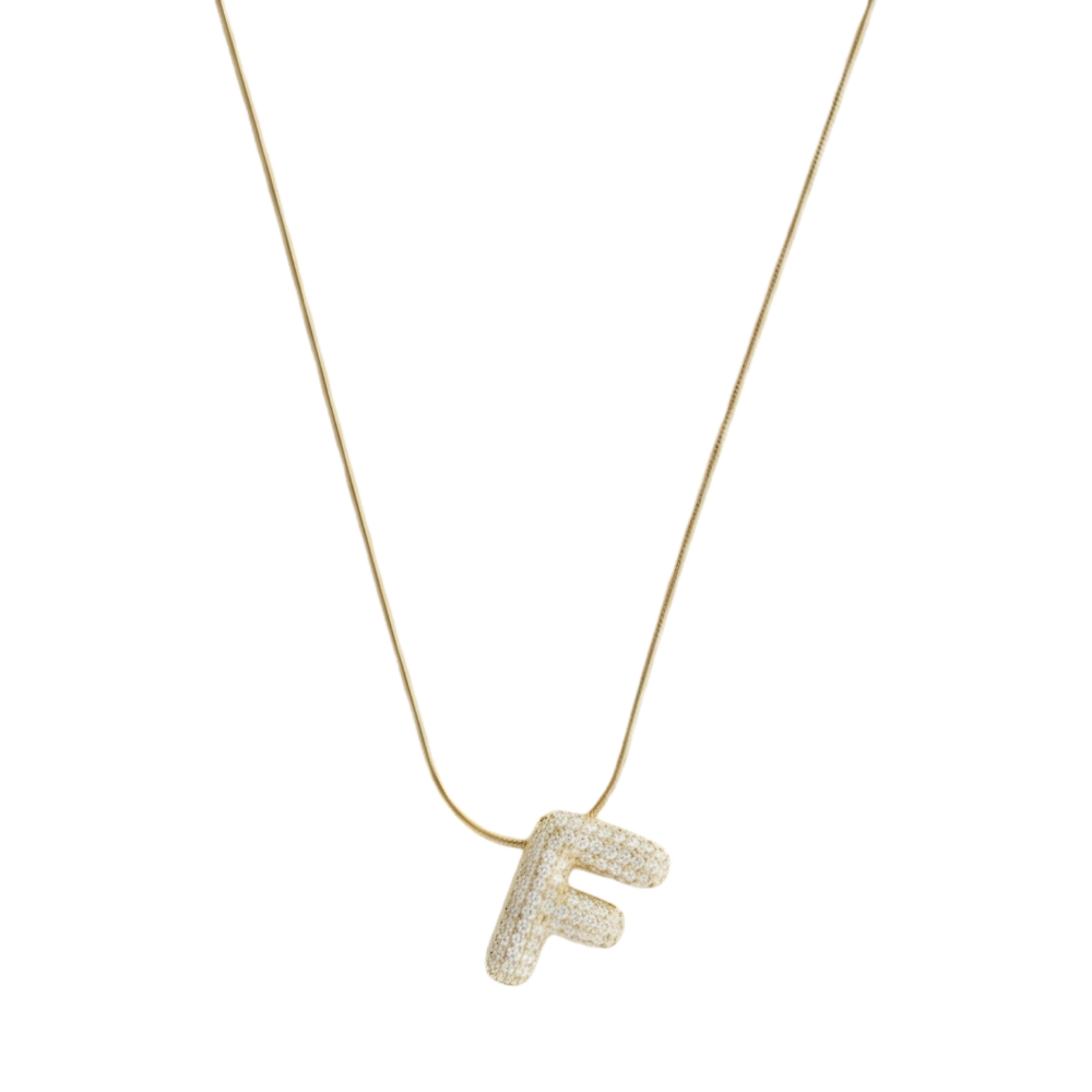 Pave initial necklace - 18k gold plated