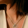 Pave initial necklace - 18k gold plated