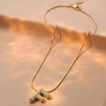 Pave initial necklace - 18k gold plated