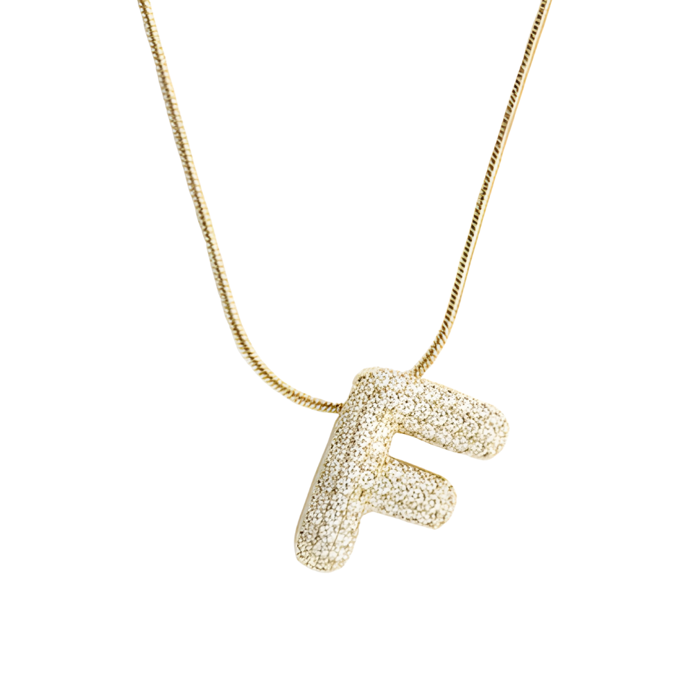 Pave initial necklace - 18k gold plated