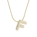 Pave initial necklace - 18k gold plated